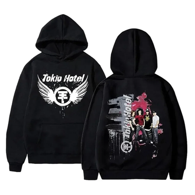 Tokio Hotel Band 2007 Tour Pullover Hoodie Black Unisex S-5XL
