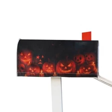 Halloween Magnetic Mailbox Cover, 20.9x18 Inch Black Cat Pumpkin Mailbox Cover 