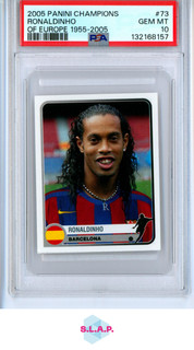 RONALDINHO OF EUROPE 1955 2005 PANINI CHAMP OF EUROPE 1955 2005 2005 73 PSA 10