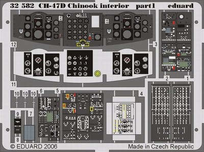 Eduard 1/35 CH-47D Chinook Cockpit+Interior+Seatbelt (Trumpeter) 32582