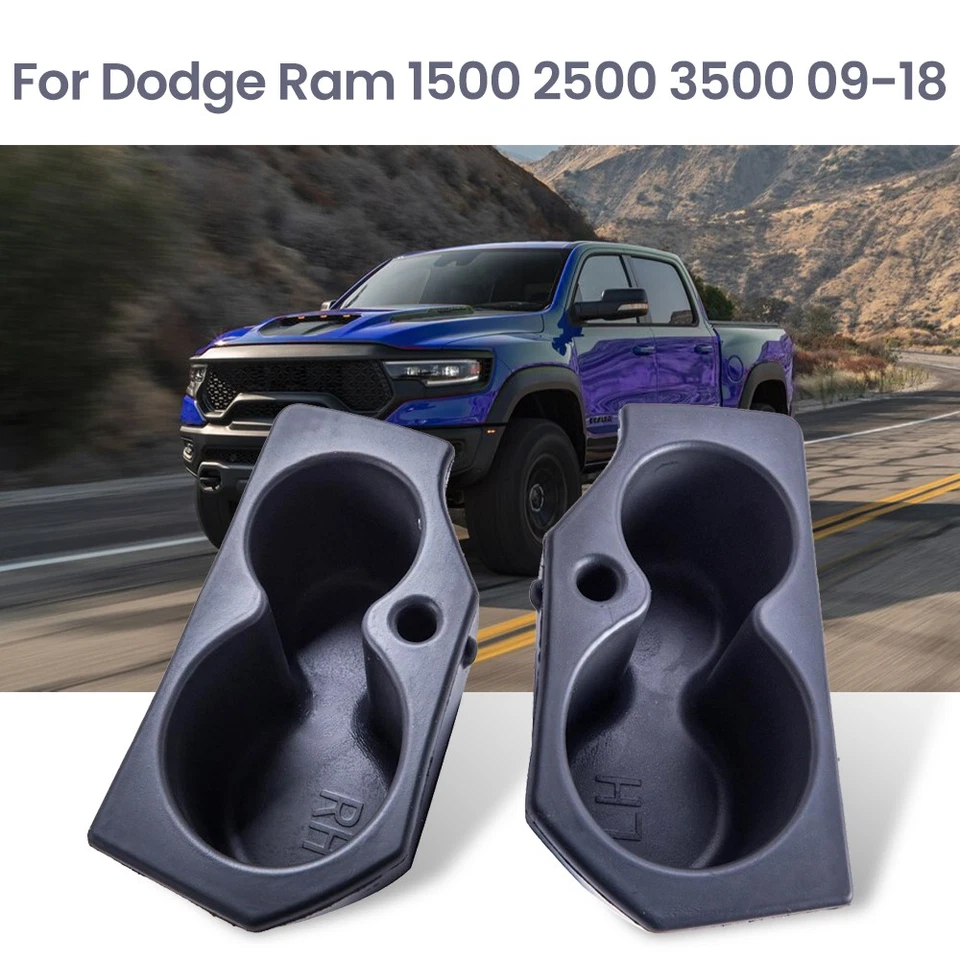 Portavasos de panel con bolsillos de almacenamiento de puerta insertable para Dodge Ram 1500 2500 3500 QME Foto 2 de 4