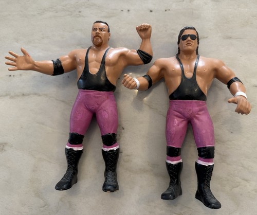 1987 WWF LJN Wrestling Brett Hart & Jim Neidhart H...