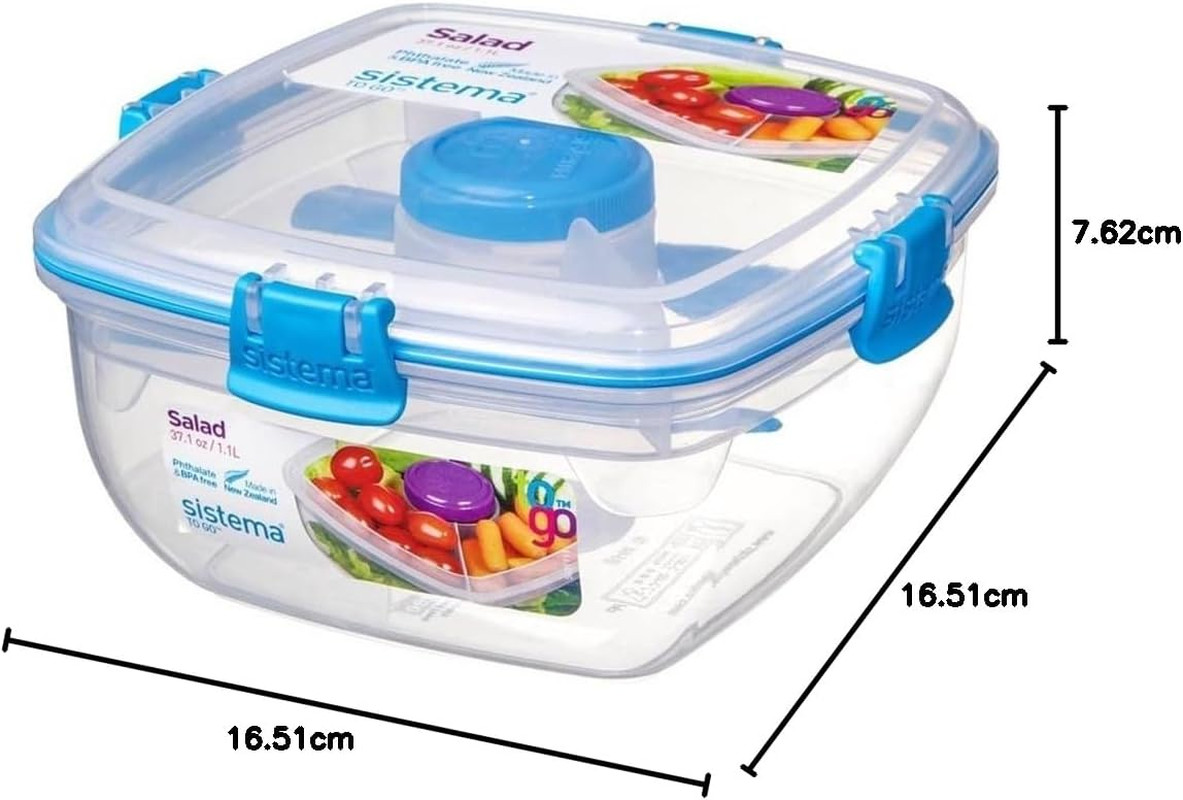 Salad To Go da Viaggio | Contenitore Robusto per Trekking e Camping - 4