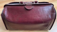 Arzttasche Arztkoffer aus Leder - Vintage - Ledertasche - weinrot