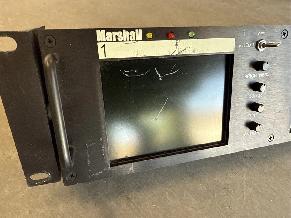 Marshall V-R563P SDI Rack Mount Triple Monitor Screen - No Power Supply- Parts - Image 2 of 4