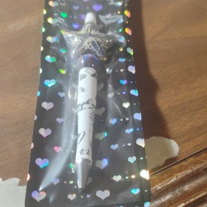 Starfish Topper Ballpoint Pen White Black Ink Plastic Chrome Trim