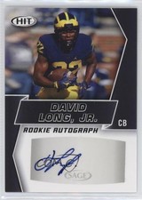 2019 Sage Hit Premier Draft Rookie Auto Black David Long Jr #A23 Auto 0g45