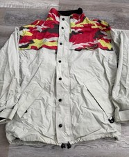 Vintage GOUge Insulated Jacket – Made in USA – Red Yellow Camo Panel – 90s Style
