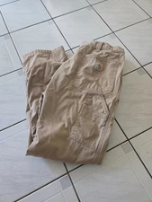 Carhartt Washed Twill Flannel Lined Dungaree Khaki 36x30