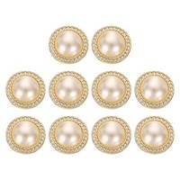 10 StüCk Gold Kunstperlen KnöPfe 25Mm Plastik Runde NäHen Bastel KnöPfe #3