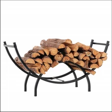 PHI VILLA HEAVY DUTY OUTDOOR FIREWOOD RACK Reinforced Steel 400 pounds- Black