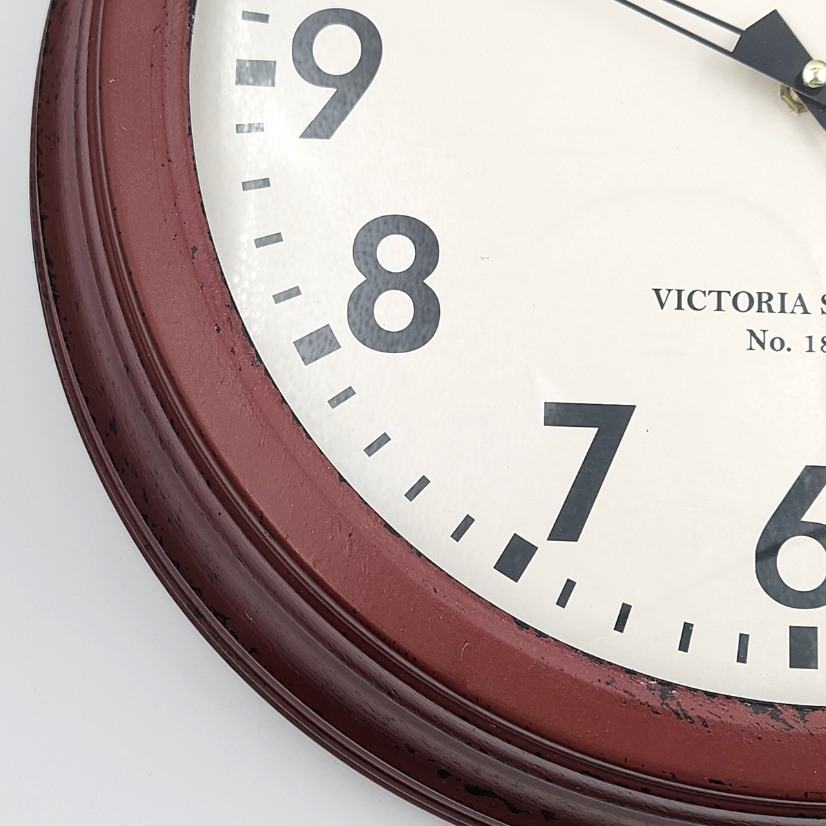 RoHS Large Red Distressed Metal VICTORIA STATION No. 1849 Wall
