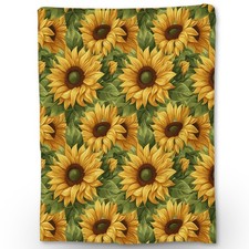 Sunflower Blanket Soft Warm Fuzzy Lightweight Floral Flannel Throw Blanket ...