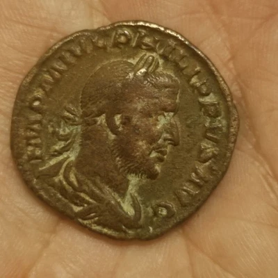 Sesterce romain Philippe Ier l’Arabe 244-249 ap. J.-C. – Bronze – Rome – S C - Photo 1/3