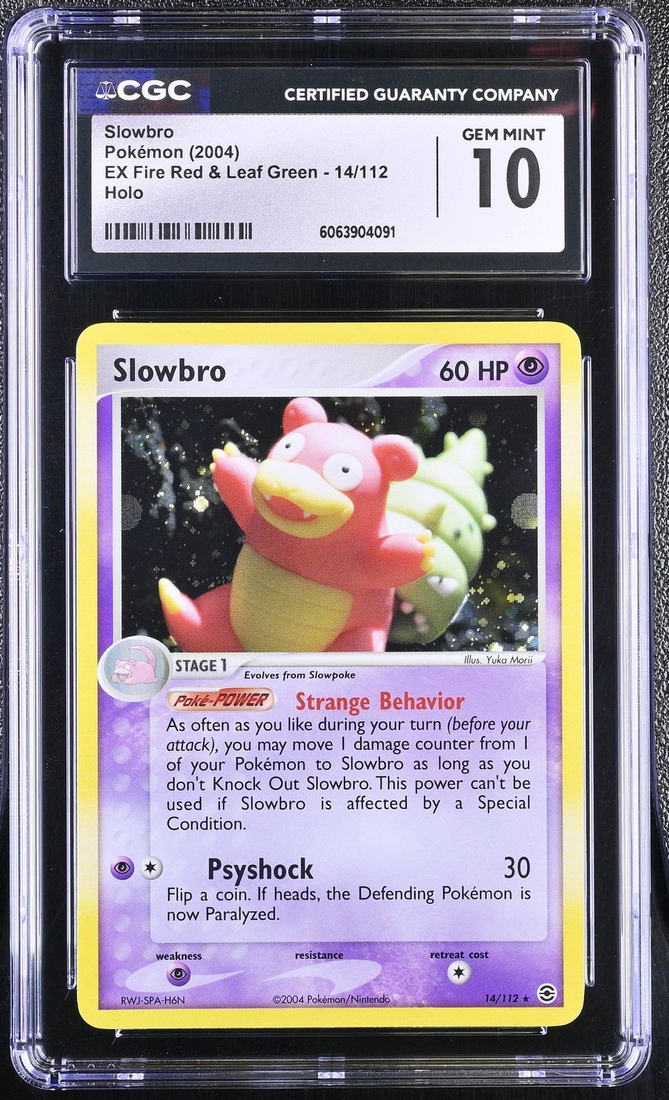 CGC 10 GEM MINT Slowbro EX Fire Red & Leaf Green 14/112 Holo Pokemon Card