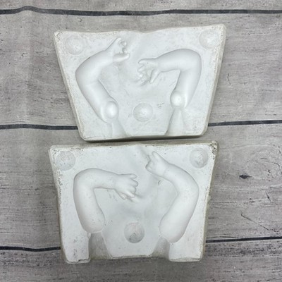 Vintage Unbranded Ceramic Casting Mold Doll Arms and Hands