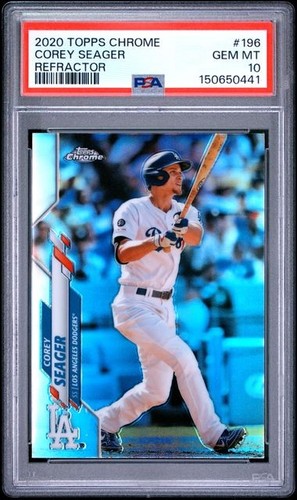 Corey Seager 2020 TOPPS CHROME REFRACTOR #196 PSA 10 GEM MT