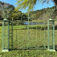 Garden Gate with Aged Green Painted Finish