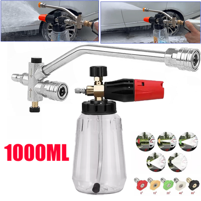 #ad #ad 1 4” Pressure Washer Foam Cannon with Dual Connector Double Tip Attachment NEW $19.99