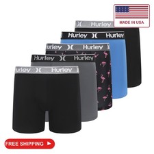 Hurley Men's 5-Pack Stretch Boxer Briefs, Blue Flamingo Combo, X-Large