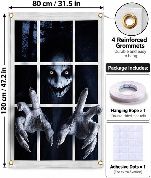 Halloween Fensterdeko Gruselig Fensterbild FüR Innen AußEn Deko-image