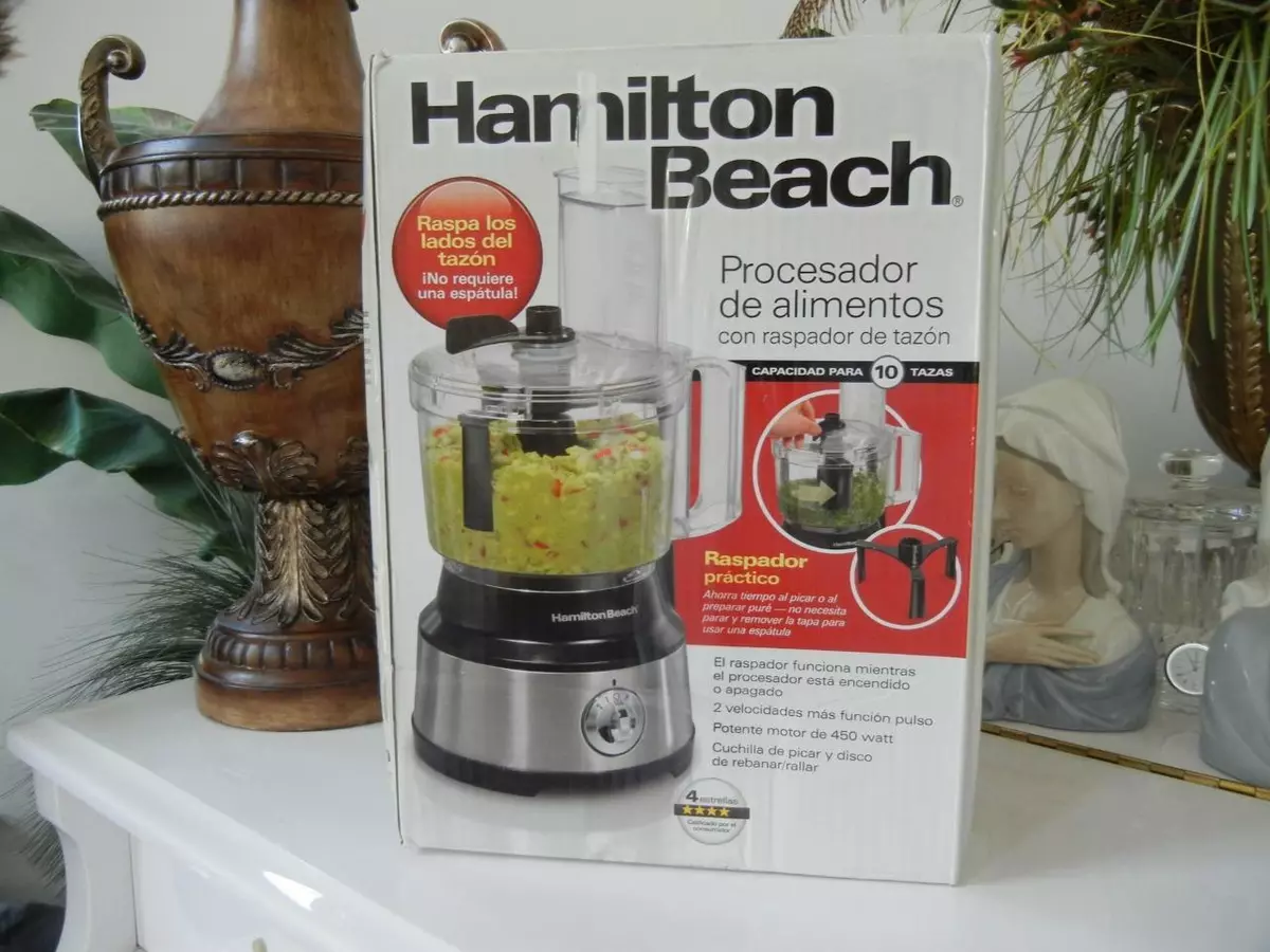 NIB HAMILTON BEACH BOWL SCRAPER 10 CUP STAINLESS STEEL FOOD PROCESSOR 70730