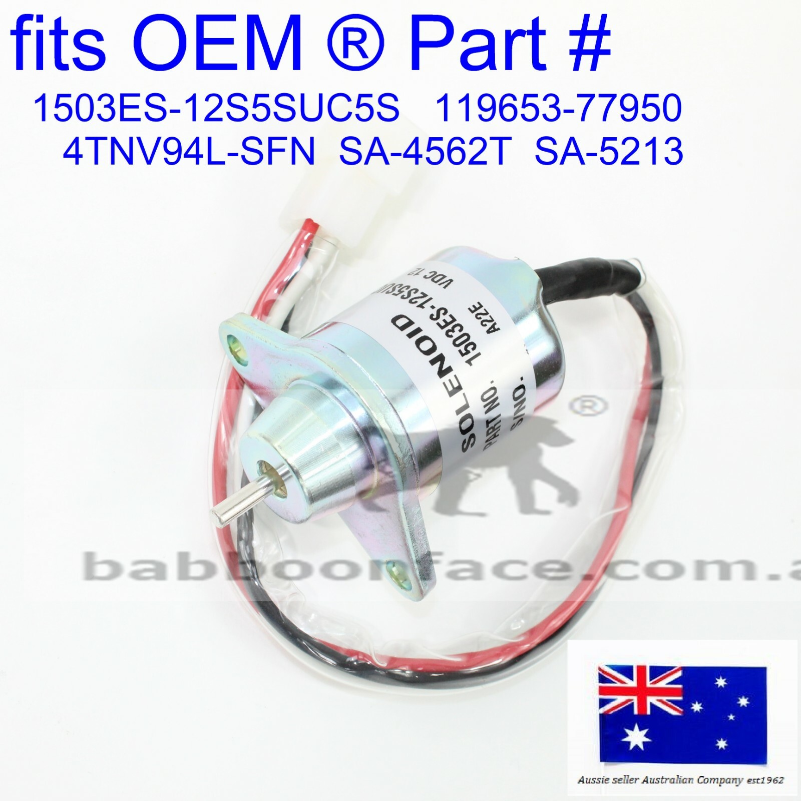 fits TAKEUCHI Woodward CASE HYUNDAI Fuel Shut Off Stop Solenoid 1503ES ...