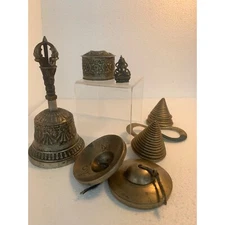 Lot of 5 vtg Tibetan Religious items all authentic
