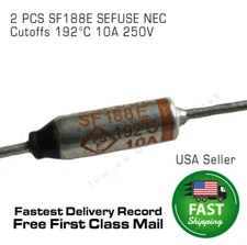 2 PCS SF188E SEFUSE Cutoffs NEC 192°C Thermal Fuse 10A 250V
