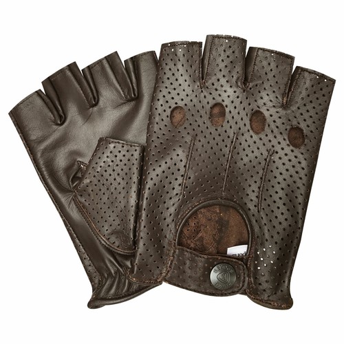 Nuevo Estilo Retro Calidad Cuero Suave Guantes de Conducir Sin Dedos Moda - Imagen 55 de 58