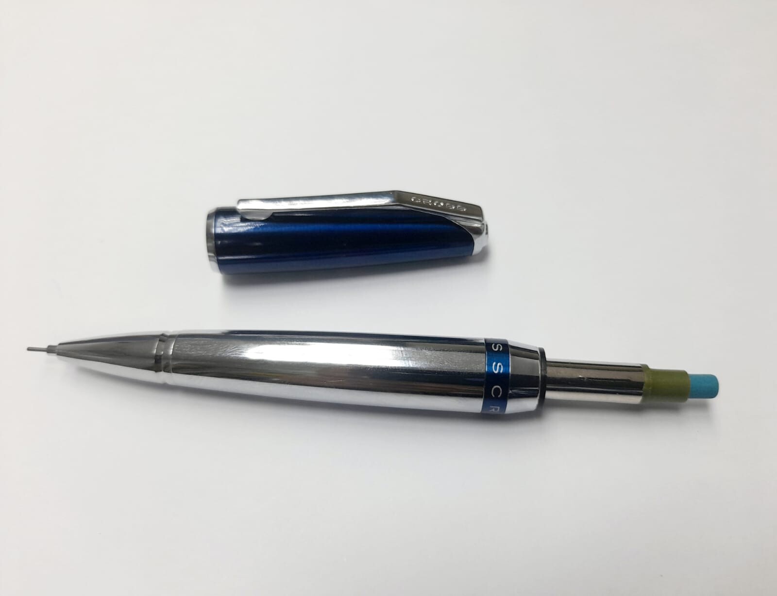 Cross Sydney AT0511-5 Mechanical Pencil 0.7mm Blue Lacquer Chrome Metal Clip
