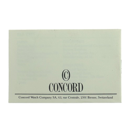 CONCORD INTERNATIONAL WATCH SERVICE BOOKLET - Picture 3 of 3