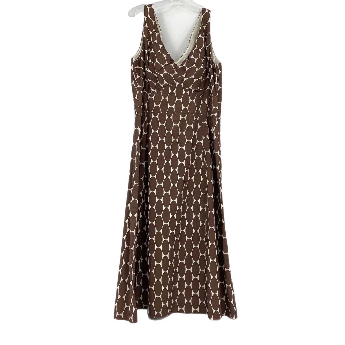 Boden Brown & White Polka Dot Maxi Dress | V-Neck Sleeveless | eBay Boden Brown & White Polka Dot Maxi Dress | V-Neck Sleeveless | eBay