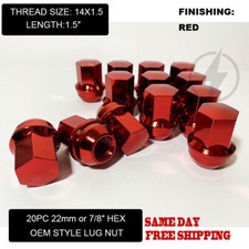 20 Red 14x1.5 Dodge Challenger Charger Hellcat Srt8 Oem Factory Style Lug Nut