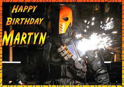 Deathstroke - Slade Wilson - ARROW TV-Serie personalisierte Happy Birthday Kunstkarte