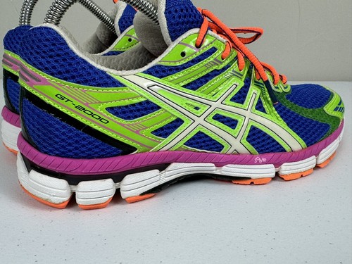 Asics Women's GT-2000 Dynamic Duomax Green Blue running Shoes Size 9 T2K7Q Neon - Picture 8 of 20