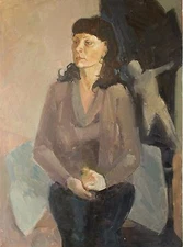 Original oil painting on canvas by Lozovoy Woman portrait in classical Realism