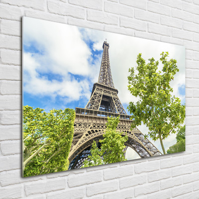 Glas-Bild Wandbilder Druck auf Glas 100x70 Sehenswürdigkeiten Eiffelturm Paris
