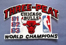 Three-Peat Chicago Bulls 1991-93 World Champions New Embroidered Iron On Patch