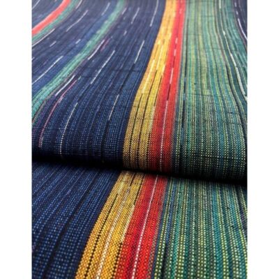 SHIMOGAWA KURUME KASURI Fabric Cloudy Stripes 1 Standing Blue