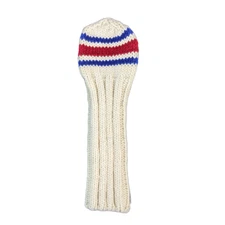Sunfish Classic 80s Sock Knit Wool Driver Golf Club Headcover Blue and Red