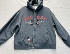 VTG Disney Store Mickey Mouse Hooded Jacket Sz M Gray Mickey 28 Original Mouse
