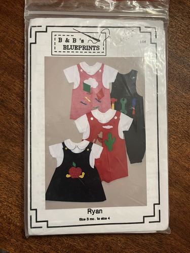B & B’s Blueprints Pattern Ryan Size 3 Months- Size 4 UNCUT