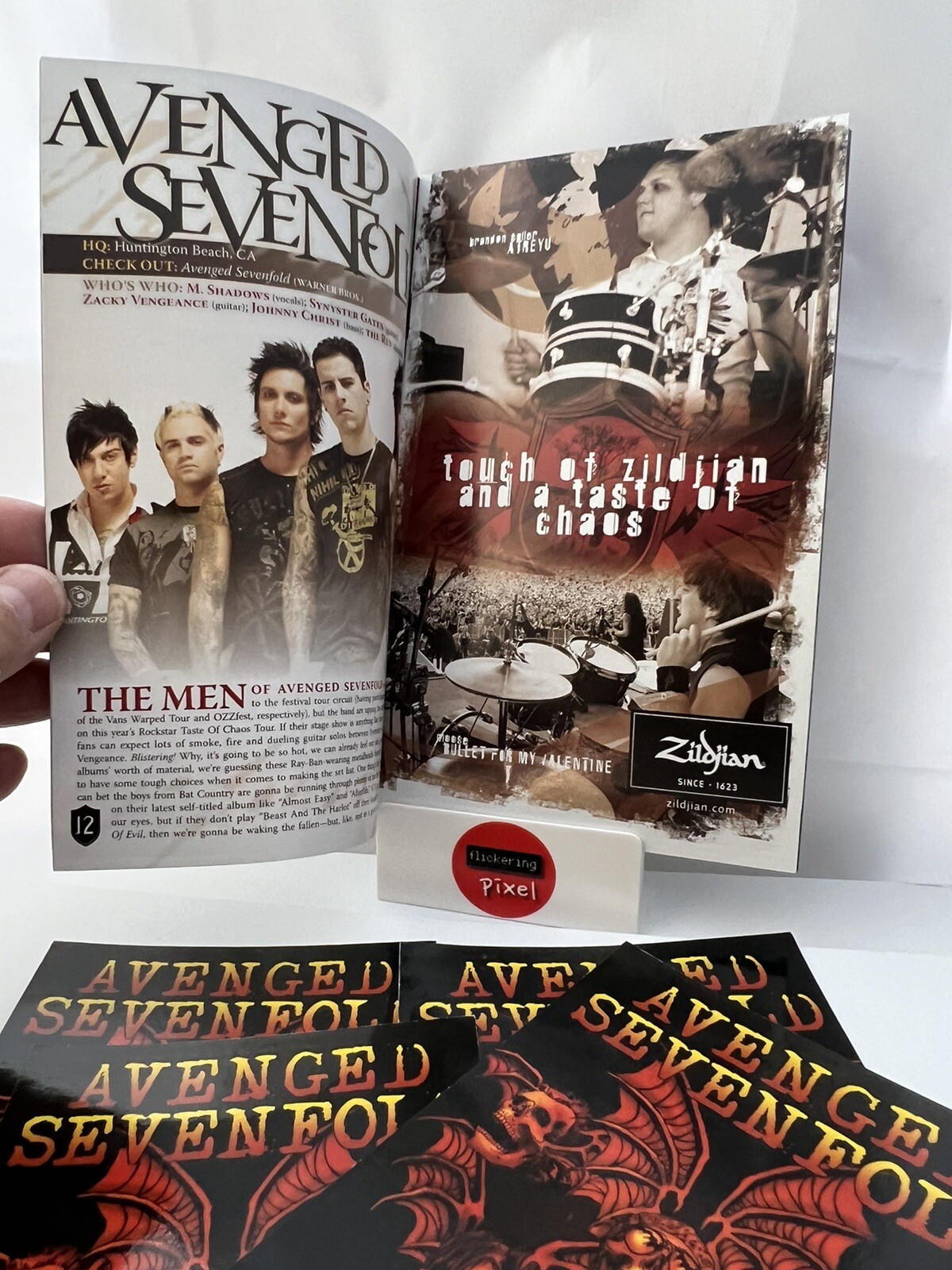 2008 Avenged Sevenfold Taste of Chaos Tour Program w/RARE (4) Promo ...