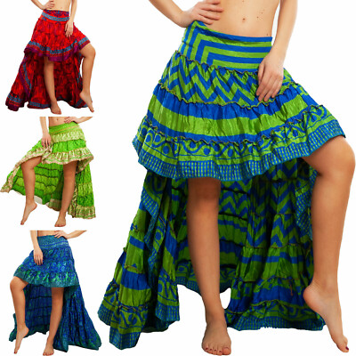Damen Asymmetrischer Rock Ibiza Indische Fantasie Gipsy Boho Chic TOOCOOL RK-101