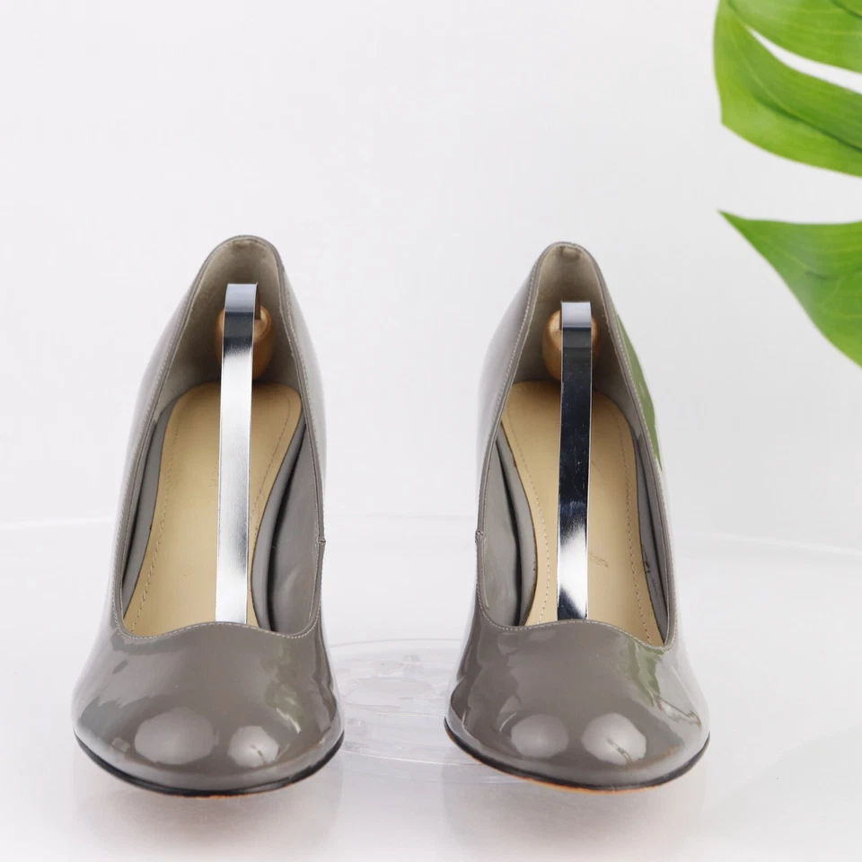 Zapato de vestir Marc Fisher para mujer talla 9 gris charol tacón ancho punta redonda Foto 2 de 4