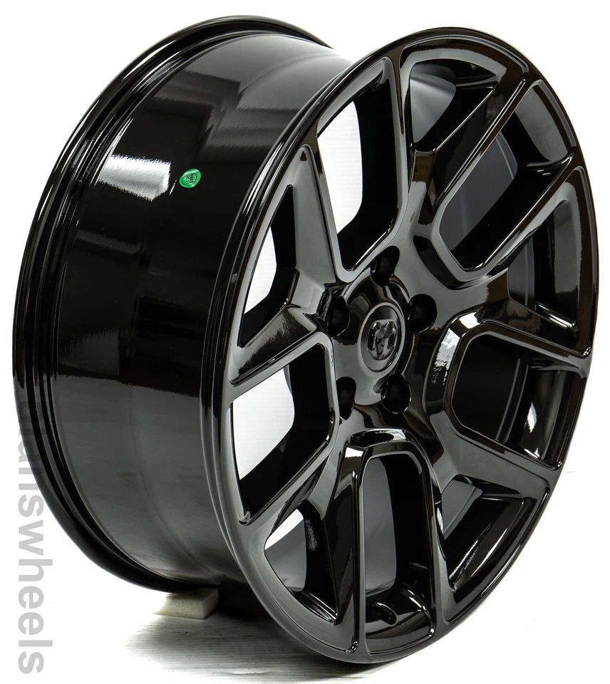 4 New 2002-2018 Dodge Ram 1500 Gloss Black 22x9 SRT 5 Lug Wheels Rims - Image 2 of 2