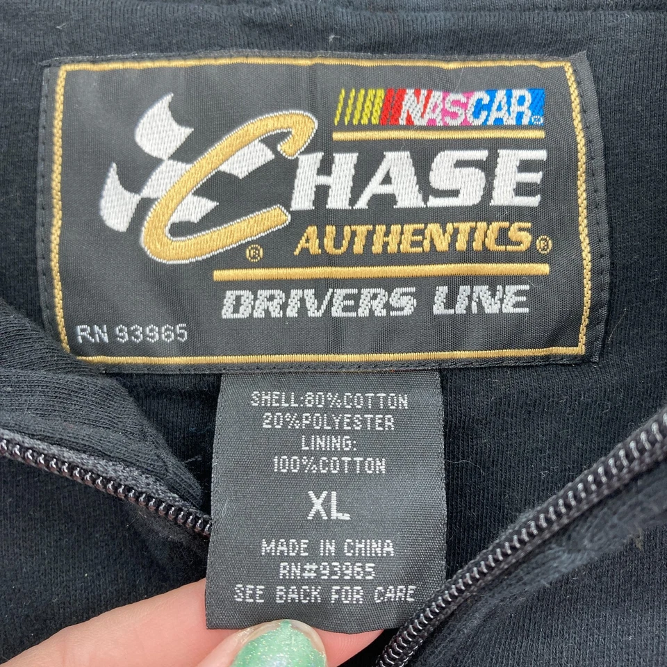Chaqueta polar con capucha Chase Authentics Drivers Lane para hombre XL #11 Denny Hamlin Y2K Foto 4 de 4