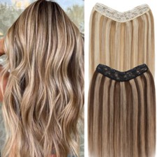 U Shape One Piece 100 Real Clip in Remy Human Hair Extensions Full Head Balayage