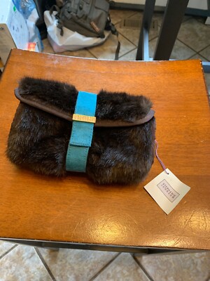 Stephanie Johnson Faux Mink Fur Cosmetic Toiletry Case And Travel Organizer  NWT